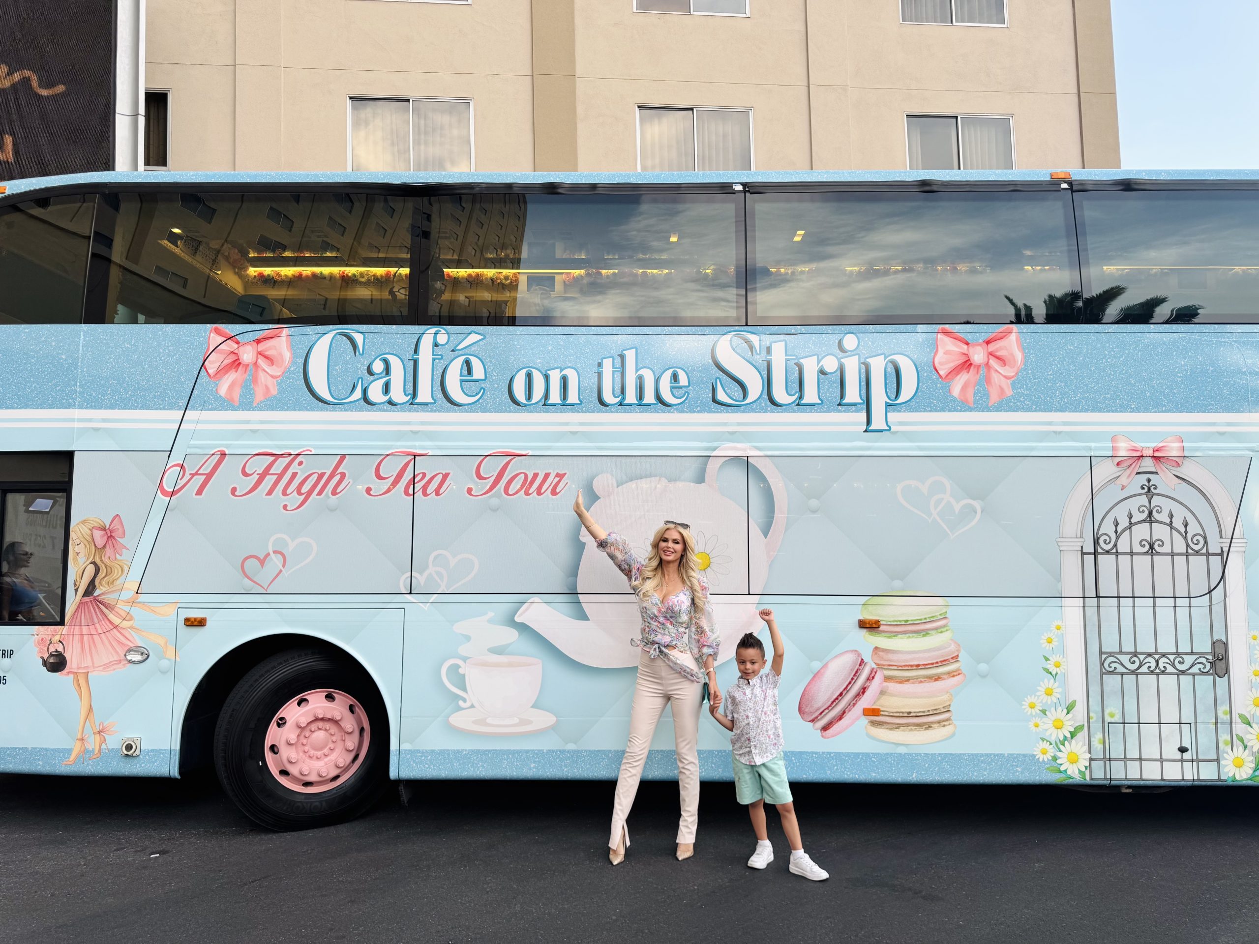 Family by the bus