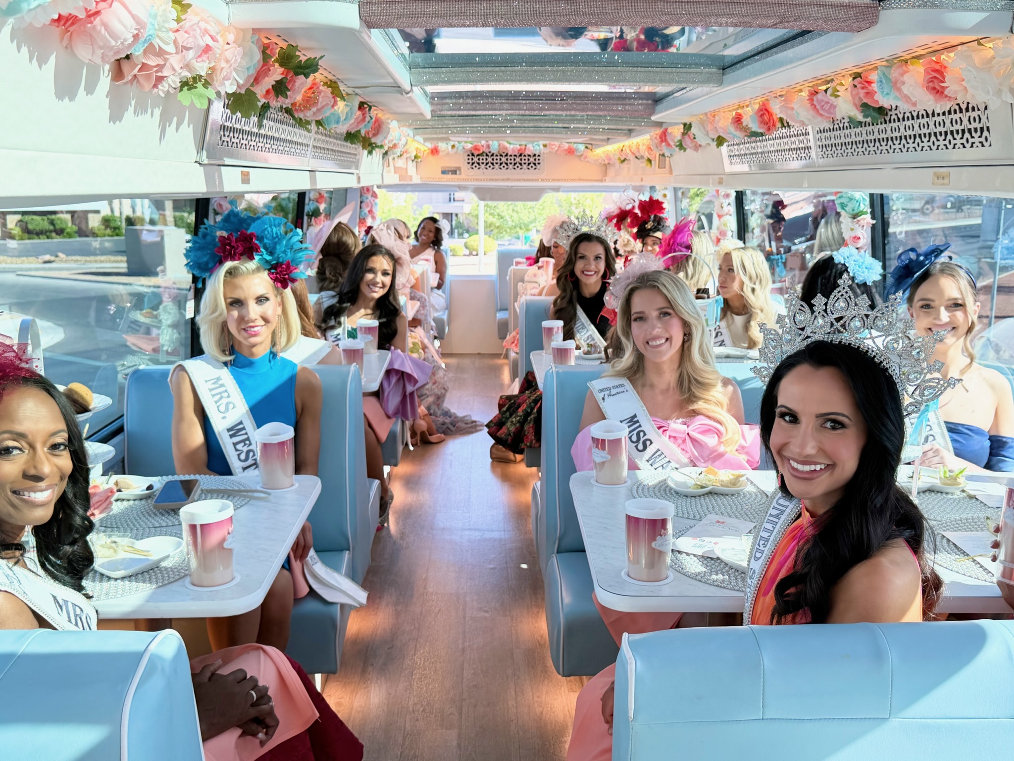 Inside the Café on the Strip bus